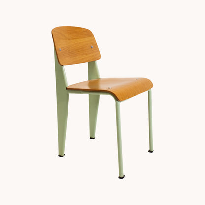CH027JN / JEAN PROUVE WOOD AND METAL CHAIR