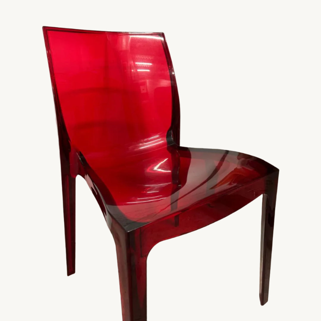 CH053PI / RED PLASTIC TRANSPARENT CHAIR