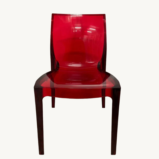 CH053PI / RED PLASTIC TRANSPARENT CHAIR