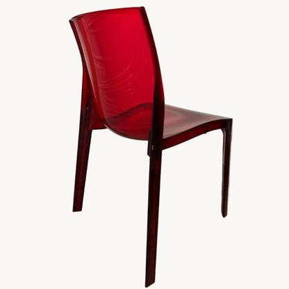 CH053PI / RED PLASTIC TRANSPARENT CHAIR