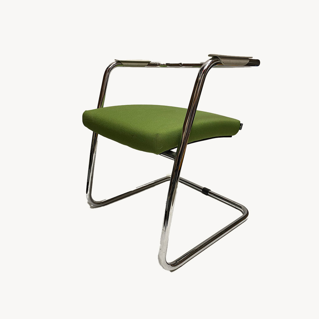 AR002JN / Chrome & Green armchair