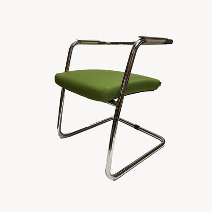 AR002JN / Chrome & Green armchair