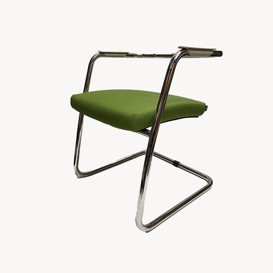 AR002JN / Chrome & Green armchair