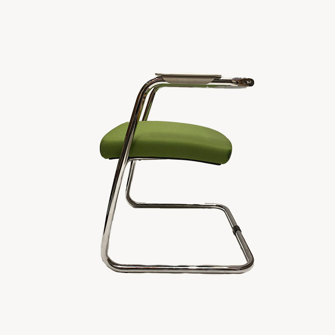 AR002JN / Chrome & Green armchair