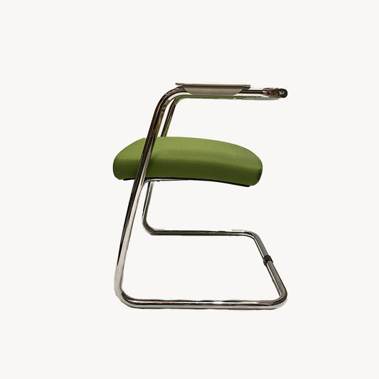 AR002JN / Chrome & Green armchair