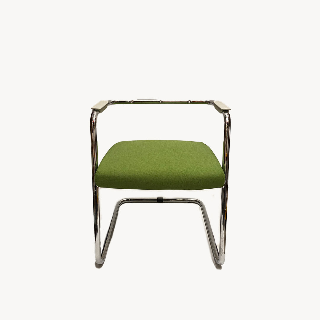 AR002JN / Chrome & Green armchair