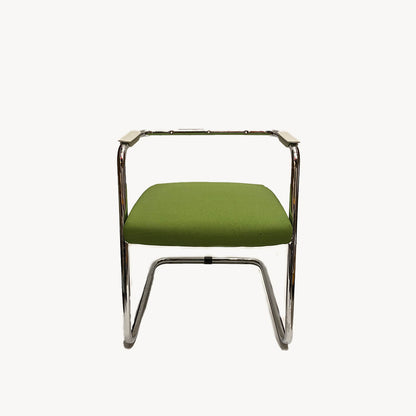 AR002JN / Chrome & Green armchair