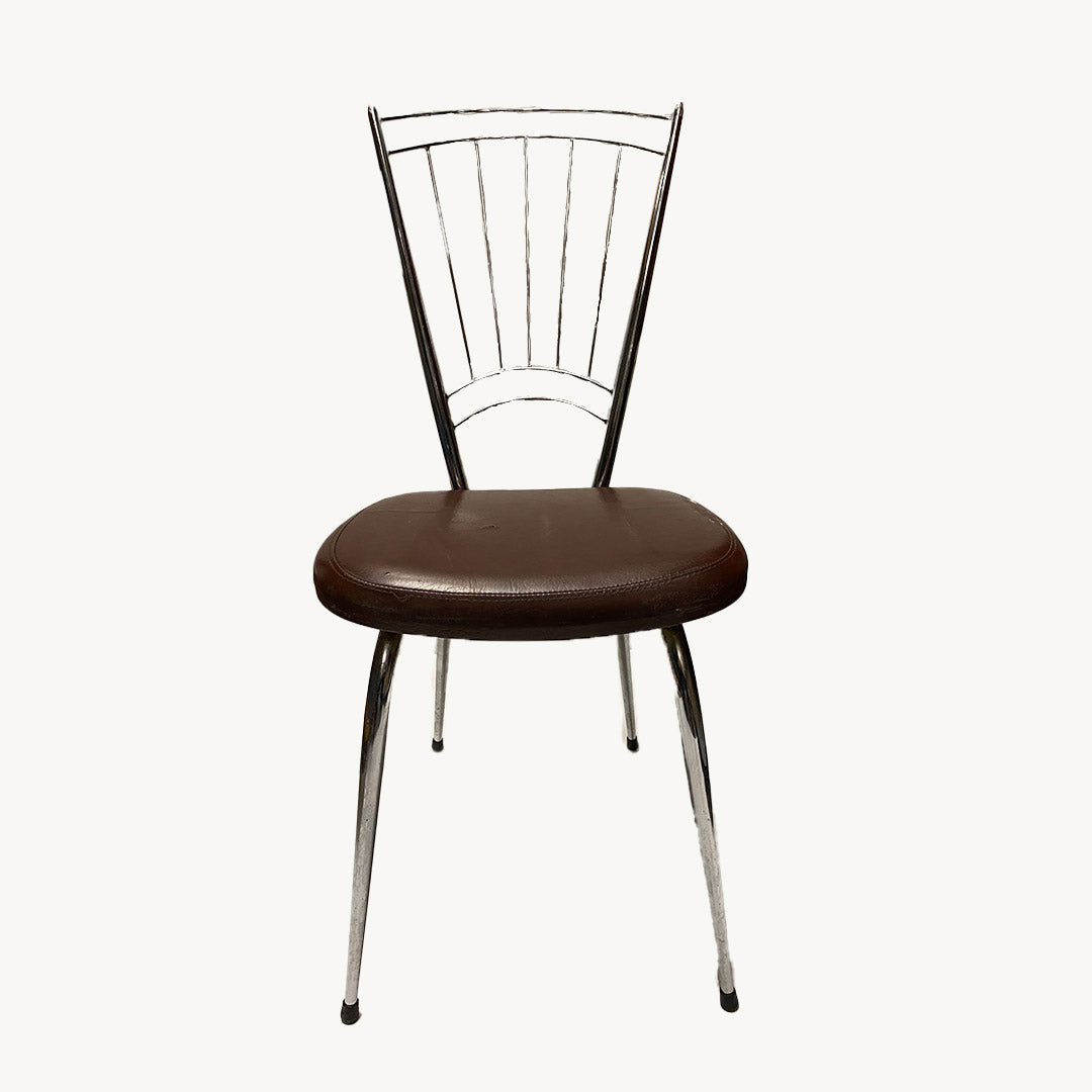 CH004JN / ALU CHAIR BROWN UPHOLSTERED
