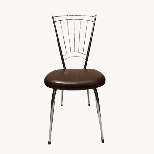 CH004JN / ALU CHAIR BROWN UPHOLSTERED