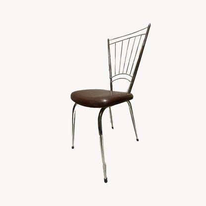 CH004JN / ALU CHAIR BROWN UPHOLSTERED