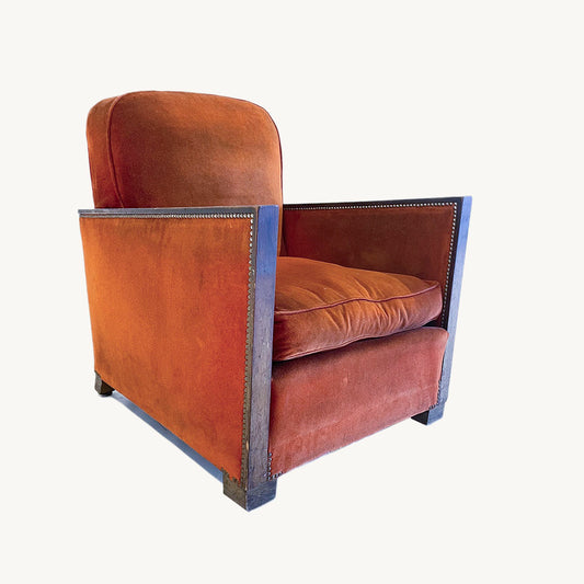 JN.03.0073/  BURNT ORANGE VINTAGE ARMCHAIR