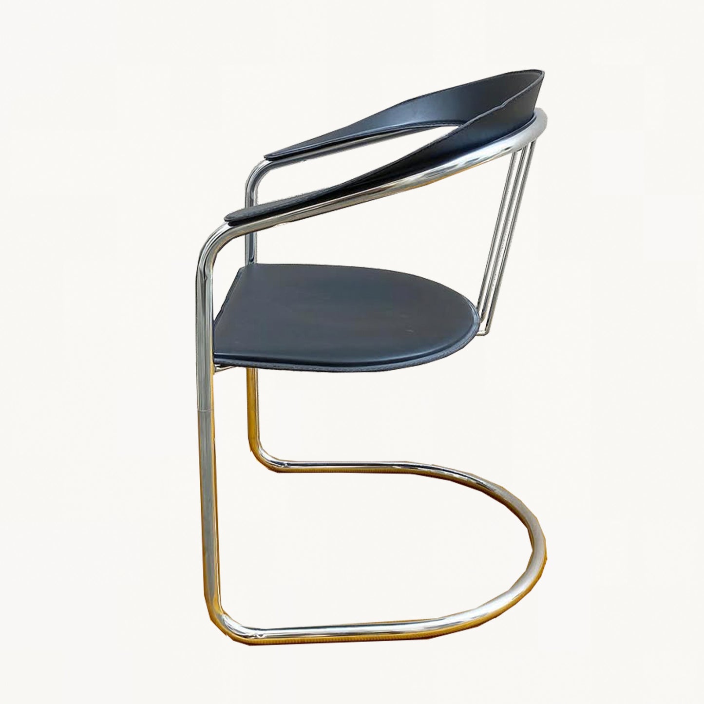 CH024 / LEATHER TUBULAR CHAIR
